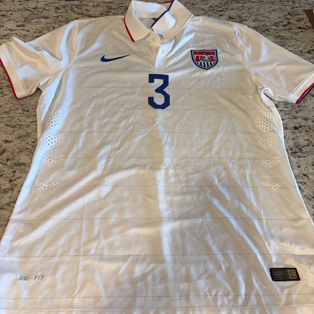 Team USA Soccer Nike White and Blue Men's Soccer Jersey